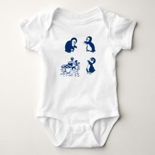 Penguins, Whales and Dolphin Baby Bodysuit