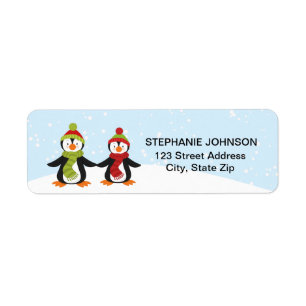 Penguins Winter Wonderland Address Labels