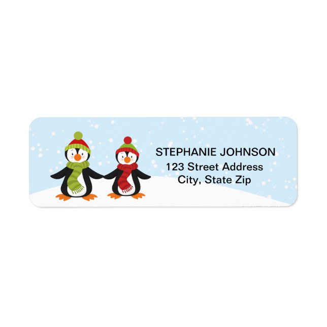 Penguins Winter Wonderland Address Labels (Front)