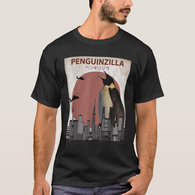 Penguinzilla Funny Emperor Penguin Lovers 61png61 T-Shirt (Front)