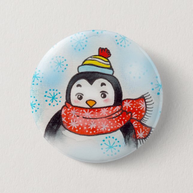 Pengu's Greetings 6 Cm Round Badge (Front)