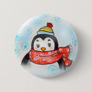 Pengu's Greetings 6 Cm Round Badge