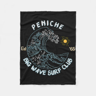 Peniche Big Wave Surf Club, Surfing Graphic Fleece Blanket
