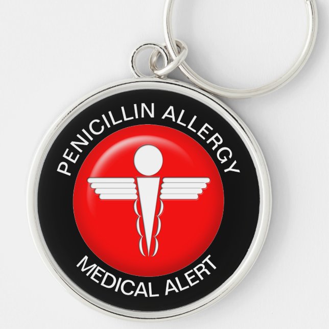 Penicillin Allergy Medical Alert - Button Keychain (Front)