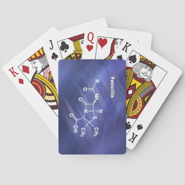 Penicillin, antibiotic drug, Structural chemical Playing Cards (Back)