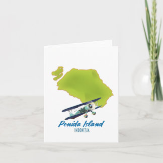 Penida island map holiday card