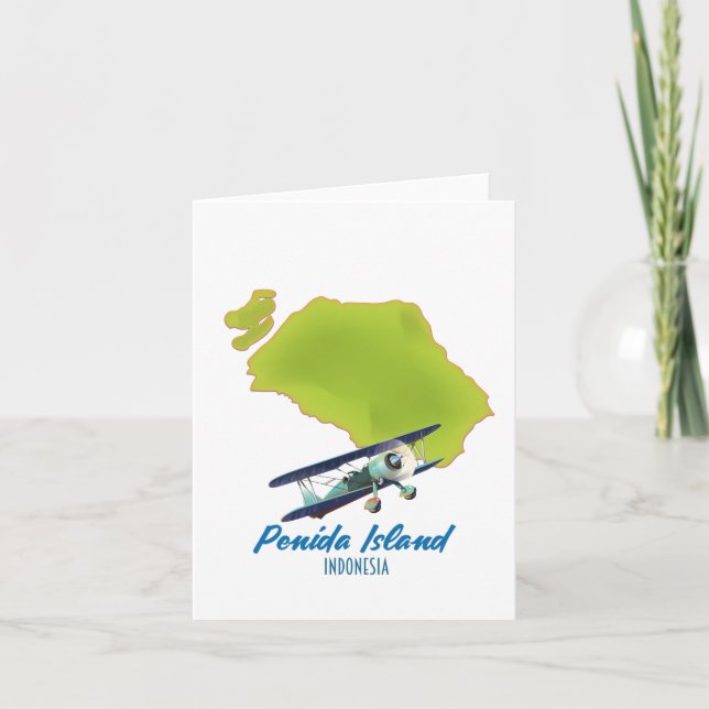 Penida island map holiday card (Front)