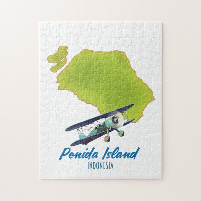 Penida island map jigsaw puzzle (Vertical)