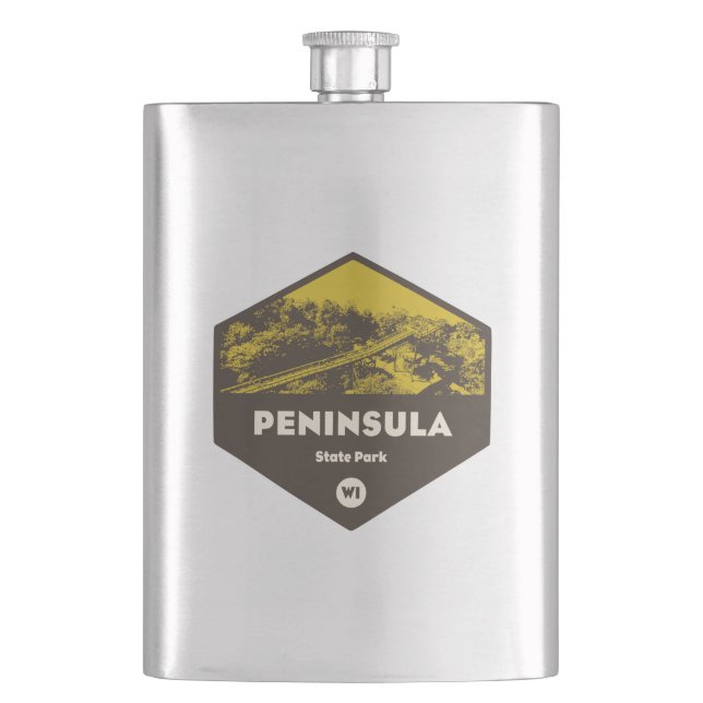 Peninsula State Park Wisconsin Hip Flask (Front)