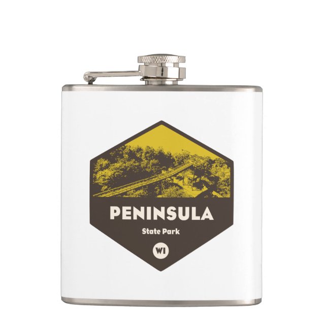 Peninsula State Park Wisconsin Hip Flask (Front)