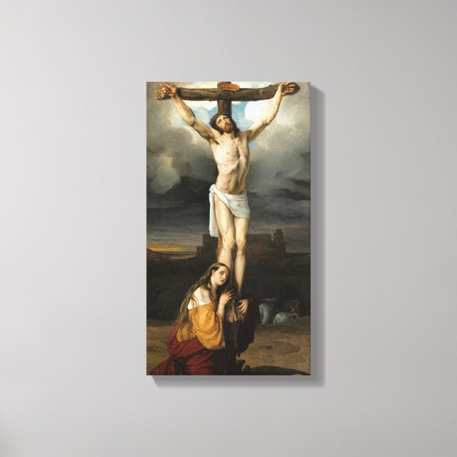 Penitent Magdalene at the Foot of the Cross Canvas Print (Front)