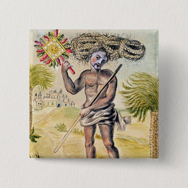 Penitent man in India 15 Cm Square Badge (Front)