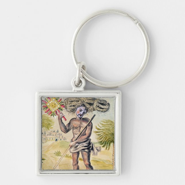 Penitent man in India Key Ring (Front)