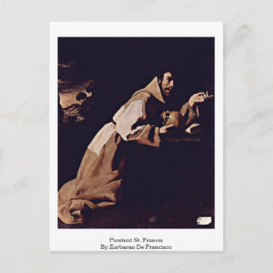 Penitent St. Francis By Zurbaran De Francisco Postcard