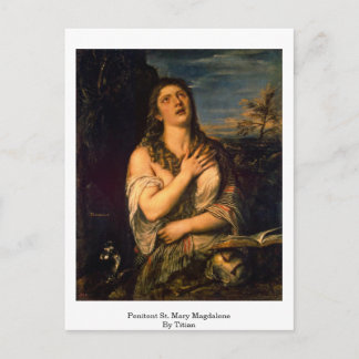Penitent St. Mary Magdalene By Titian Postcard
