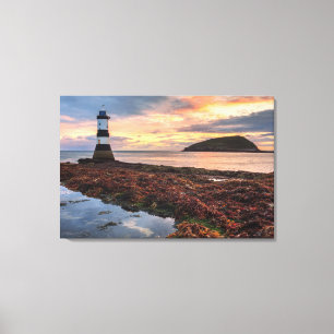 Penmon Lighthouse Sunrise   Puffin Island Canvas Print