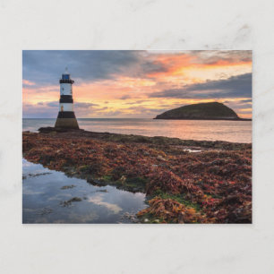 Penmon Lighthouse Sunrise   Puffin Island Postcard