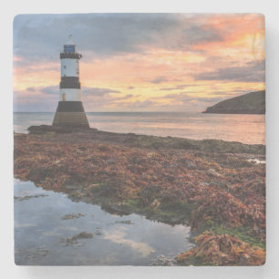 Penmon Lighthouse Sunrise Puffin Island Stone Coaster