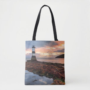 Penmon Lighthouse Sunrise   Puffin Island Tote Bag