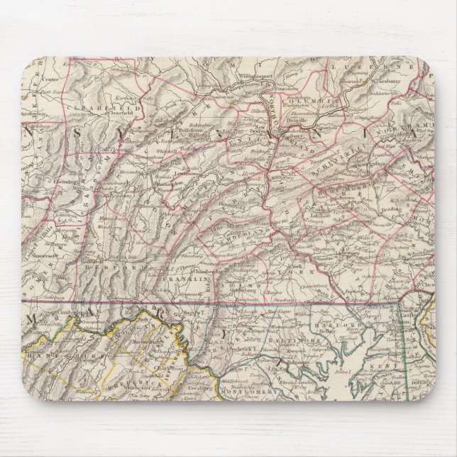 Penn, NJ, Md, Dela, DC, Virginia Mouse Mat (Front)