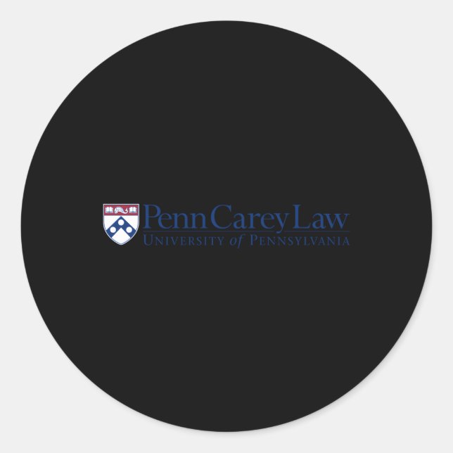 Penn Quakers Carey Law Classic Round Sticker (Front)