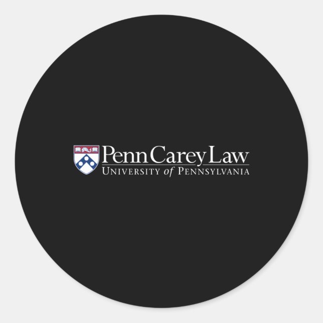 Penn Quakers Carey Law Team Colour Classic Round Sticker (Front)