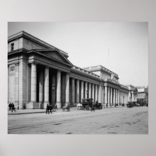 Penn Station East Facade, 1910. Vintage Photo Poster