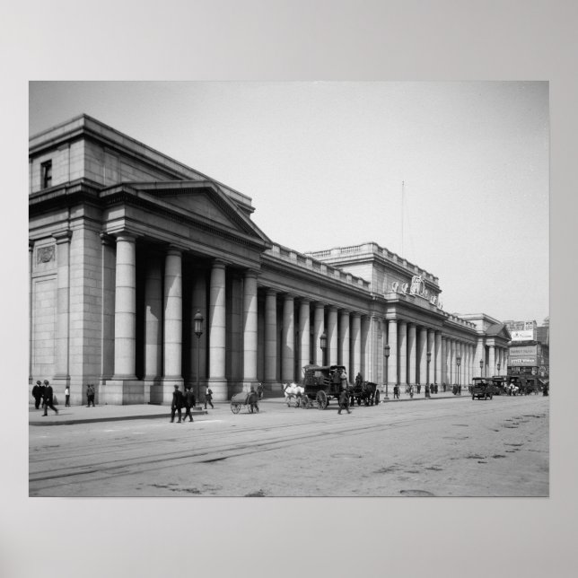 Penn Station East Facade, 1910. Vintage Photo Poster (Front)