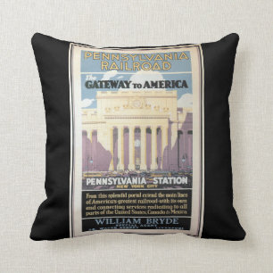 Penn Station,Gateway To America 1929 Cushion