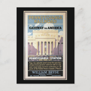 Penn Station,Gateway To America 1929 Postcard