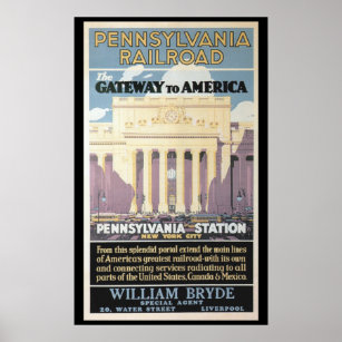 Penn Station,Gateway To America 1929 Poster Prints