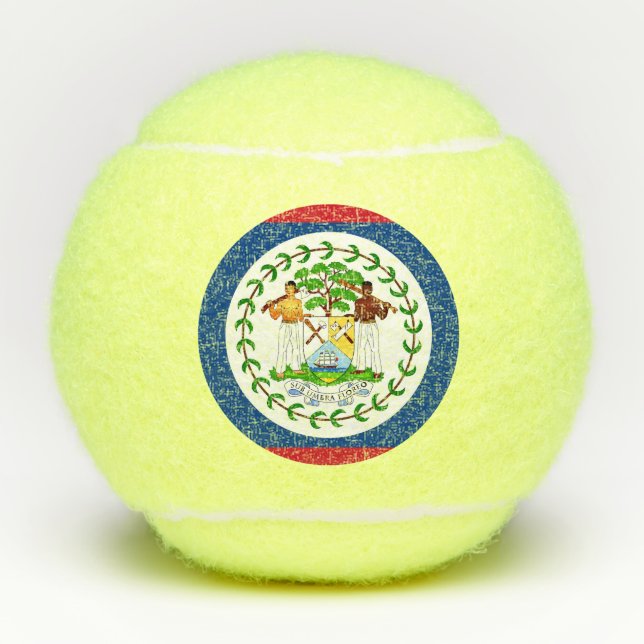 Penn tennis ball with flag of Belise (Front)