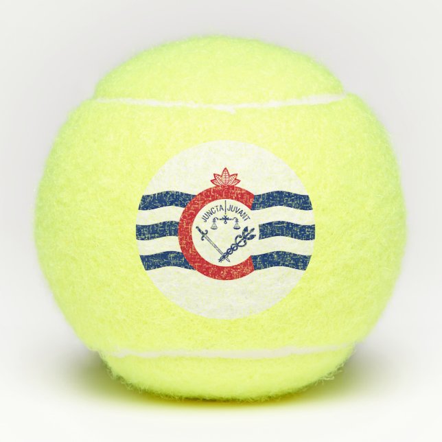 Penn tennis ball with flag of Cincinnati, USA (Front)