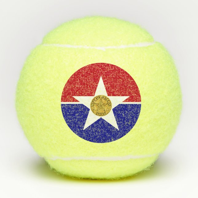 Penn tennis ball with flag of Dallas, USA (Front)
