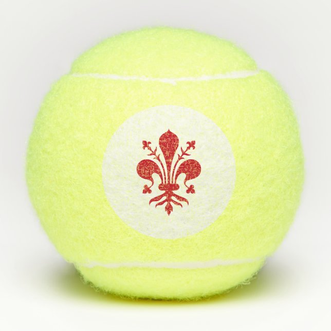 Penn tennis ball with flag of Florence, Italy (Front)