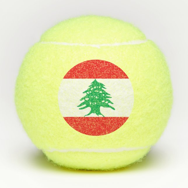 Penn tennis ball with flag of Lebanon (Front)