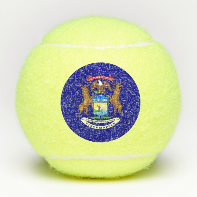 Penn tennis ball with flag of Michigan, USA (Front)