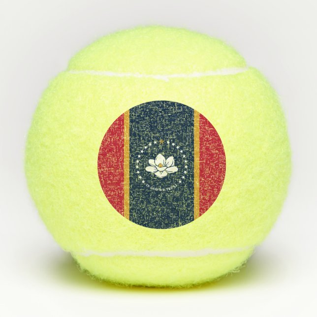 Penn tennis ball with flag of Mississippi State (Front)