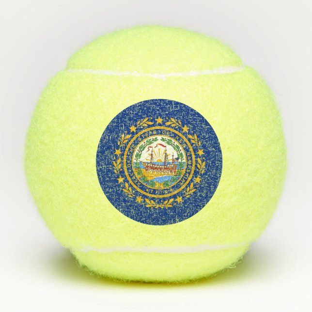 Penn tennis ball with flag of New Hampshire, USA (Front)