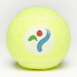 Penn tennis ball with flag of Seoul, South Korea