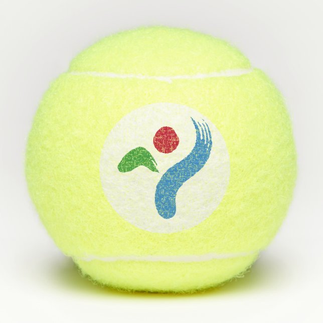 Penn tennis ball with flag of Seoul, South Korea (Front)