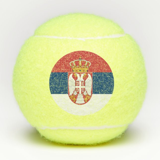Penn tennis ball with flag of Serbia (Front)