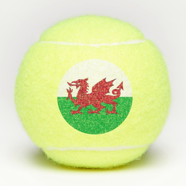 Penn tennis ball with flag of Wales, UK (Front)