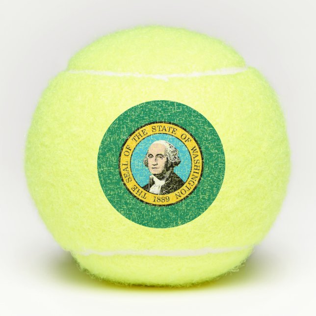 Penn tennis ball with flag of Washington, USA (Front)