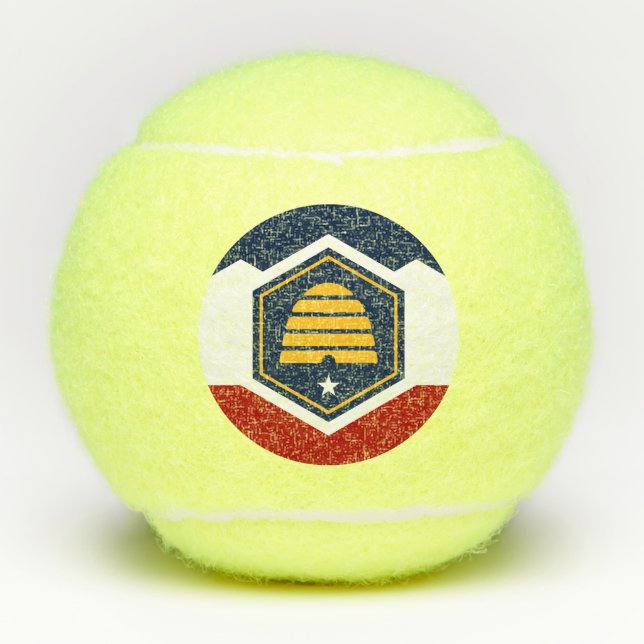 Penn tennis ball with new flag of Utah State, USA (Front)