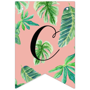 Pennant Congratulations Pink Leaf Graduation Bunting