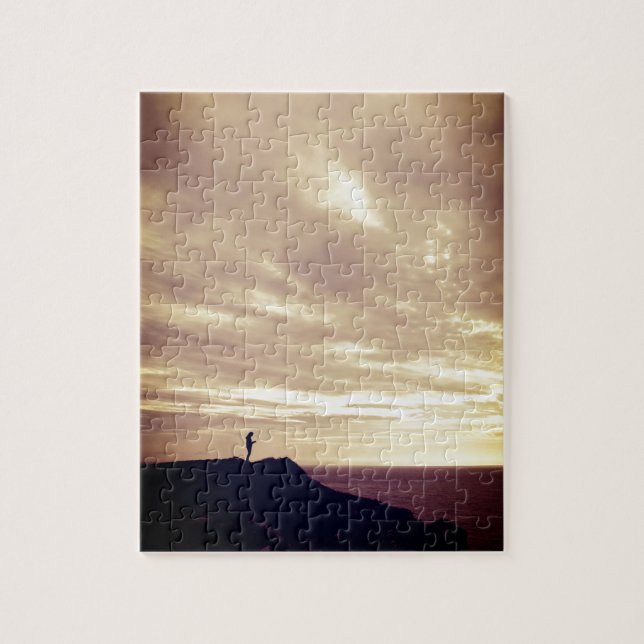 Pennard cliffs at sunset, Gower, Swansea Jigsaw Puzzle (Vertical)