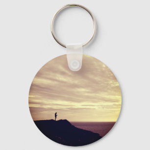 Pennard cliffs at sunset, Gower, Swansea Key Ring