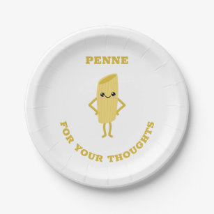 Penne for your thoughts paper plate