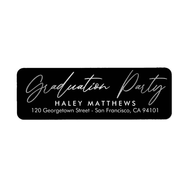 Penned Party EDITABLE COLOR Graduation Address (Front)